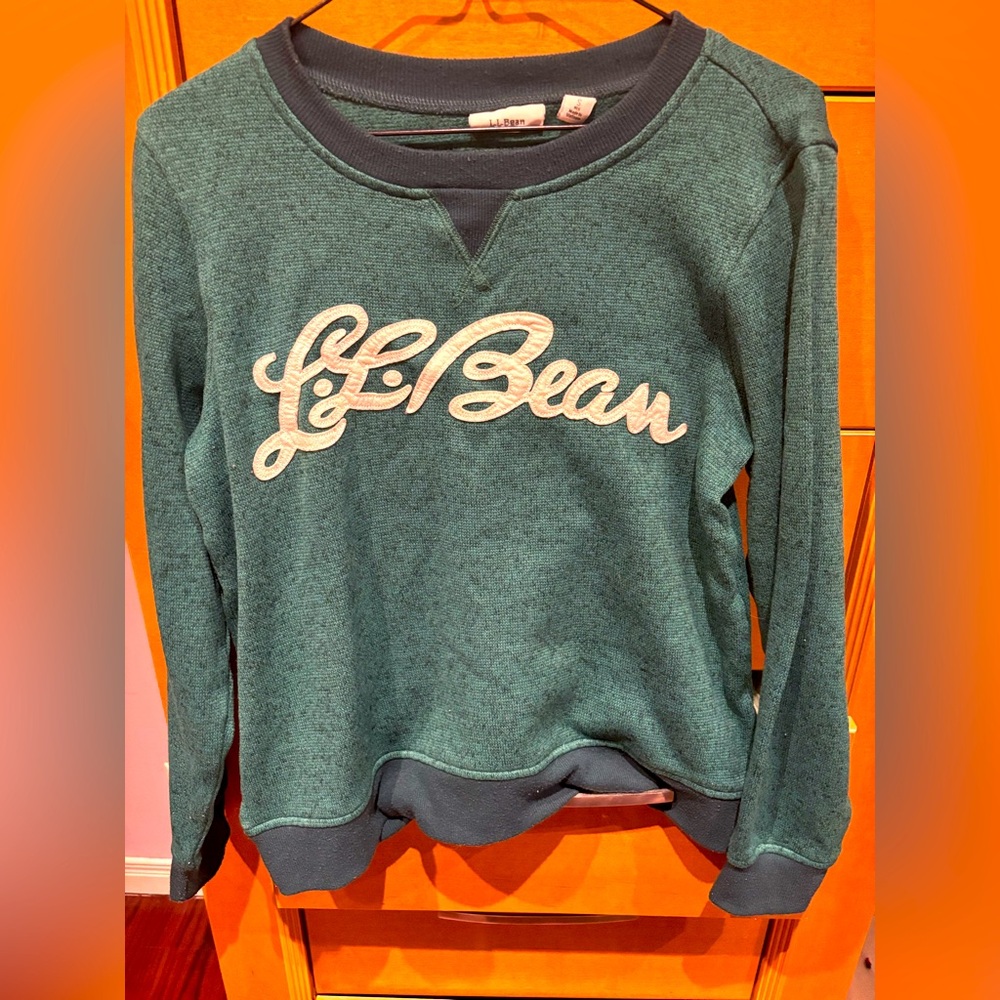 L.L. Bean Green Crew Neck Sweater Relaxed Fit